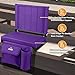 APEXUP Stadium Seats with Back Support, Portable Bleacher Seat with Large Pocket and Cup Holder, Wide Stadium Chair for Sports Events and Concerts (Dark Purple)