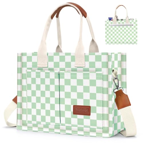 Image of Canvas Tote Bag for Women with Pockets Crossbody Bag Tote Shoulder Handbags Casual Work Bags Everything Tote Bag