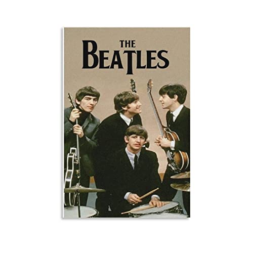 LORGL Poster mural décoratif sur toile The Beatles – Pour chambre à coucher – 40 x 60 cm - Les Beatles, Paul McCartney, John Lennon, RIngo Starr, George Harrison LORGL Poster mural décoratif sur toile The Beatles - Pour chambre à coucher - 40 x 60 cm