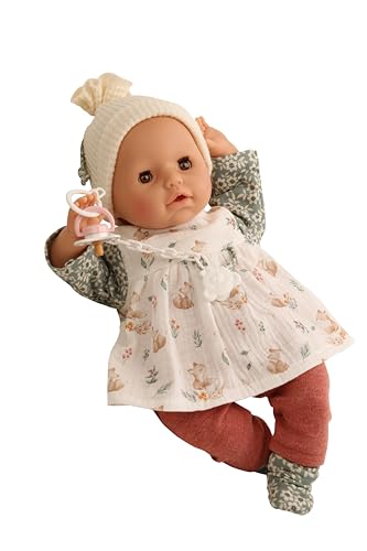 Schildkröt Schnullerbaby Amy 45 cm (Puppe mit Malhaar und braunen Schlafaugen, Baby Puppe inkl. Kleidung) 7545304