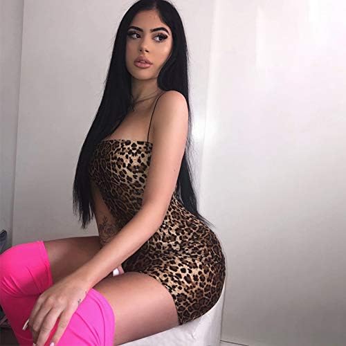 Women’s Sexy Leopard Print Bodycon Mini Dress Summer Spaghetti Strap Backless Dress Short Midi Club Cocktail Party Dresses - Image 5