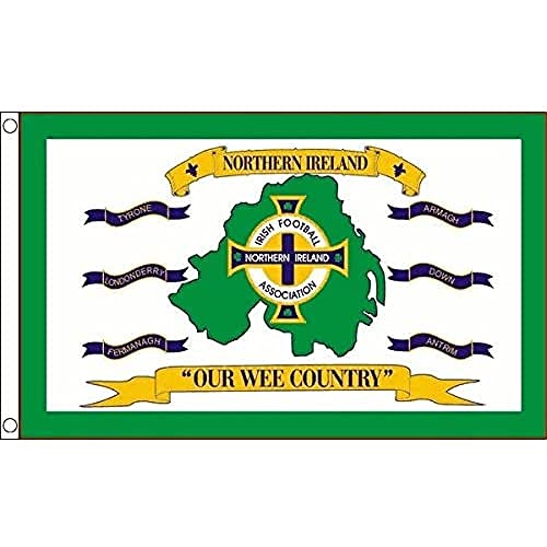 AZ FLAG - Flagge Nordirland Fußball - 150x90 cm - fussball Nordirland Fahne 100% Polyester mit Messing-Ösen - UV-beständig - Vives Farben - 110g