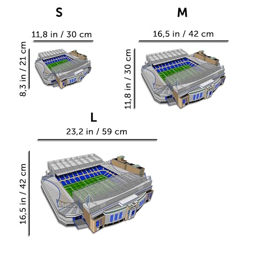 Iconic Puzzles, Chelsea FC Stamford Bridge, 100% eco-sustainable wooden puzzle with official license, size S, 150 pieces - Image 3