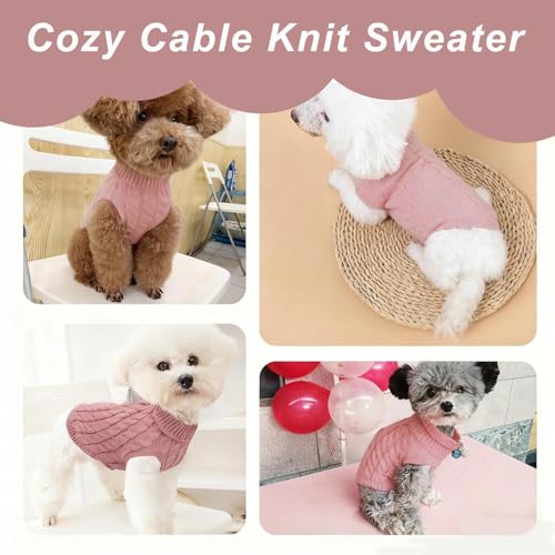 1 Pcs Pull Chien Petite Taille Rose Chauds et Doux Pull Chien Chaud Pull-Overs Chihuahua Manteau Teckel Vetement pour Chiens Chat d'hiver – Image 6