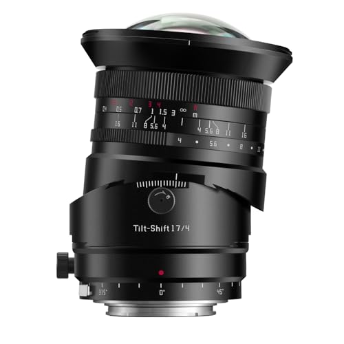TTARTISAN Tilt-Shift 17mm F4 Obiettivo per fotocamere con attacco E, obiettivo ultragrandangolare con messa a fuoco manuale, decentramento di ±8 mm, apertura a 10 lamelle