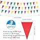 3er Set Wimpelkette Outdoor, 36 Bunte Wimpel (17,5x12,5 cm), 12 m Girlande, Wetterfeste Party Deko für Geburtstag, Gartenparty, Einschulung, Festival & Schützenfest (Regenbogenfarben)