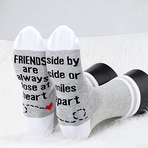 MBMSO 2 Pairs Best Friend Socks Gifts Long Distance Friendship Gifts for Besties3