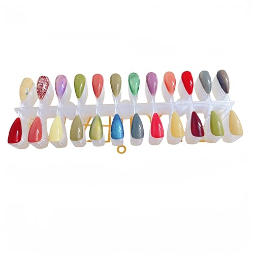 Acycoin2A 480PCS Almond Shape Nails Practice False Nail Tips for Professional Nail Gel Polish Samples Board Display Book Chart Nail art Salon