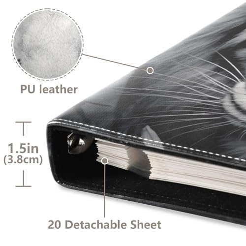 Álbum de Fotos Adhesivo Autoadhesivo DIY, Álbum para Recortes con Anillas de 3 Argollas, Libro de Fotos Azul Ojos Tigre, 40 Páginas, Tamaño 8x10 para Guardar Recuerdos miniatura 4