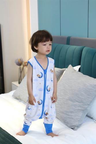 Image of Baby Sleep Sack with Feet 12-18 Months 0.5 Tog 95% Rayon from Bamboo 5% Spandex Breathable Sleep Sacks Baby Walker Quilted Wearable Blanket with Legs 2-Way Zipper Bear