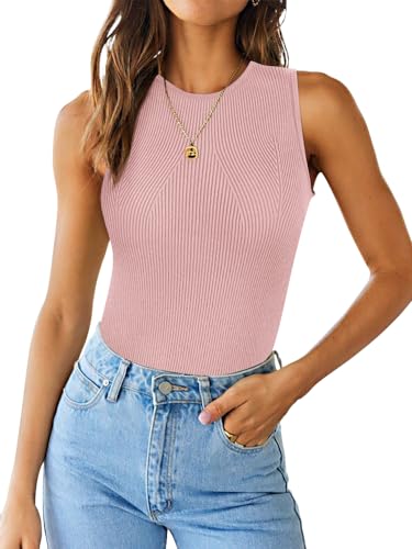 LILLUSORY Summer Tops for Women Trendy 2024 Ribbed Casual