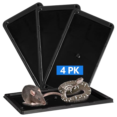 Image of LULUCATCH Mouse Traps 4 Pack, Larger Heavier Glue Traps for Mice, Rat & Snakes, Non-Toxic Sticky Mouse Traps Indoor for Home & Kitchen, Easy to Set
