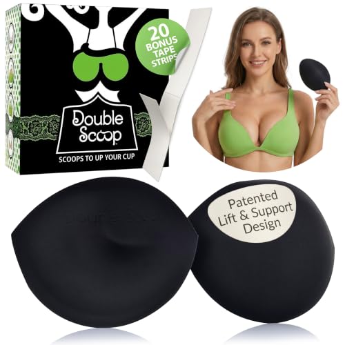 Image of Double Scoop Push Up Bra Inserts w /Bonus Sticky Tape Strips, Instant Breast Implants, Replacement Bra Pads, A /B, C, D