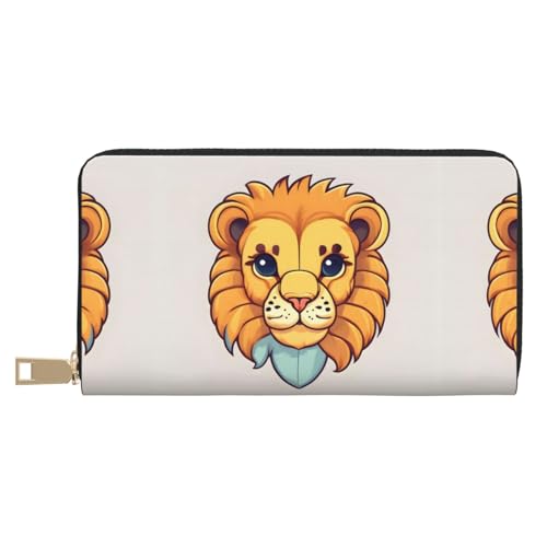 Monedero de mano con diseño de león pequeño versátil para móvil