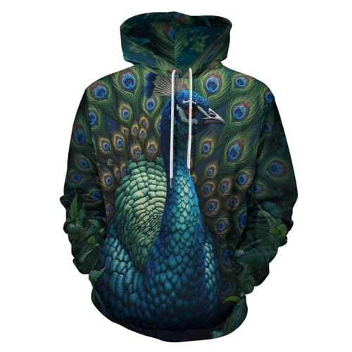 Sweat-shirts paon 3D imprimé pour hommes femmes pull manches longues