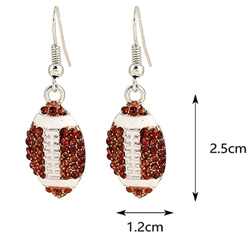 Classic Baseball Cubic Zirconia Basketball Volleyball Football Soccer Sports Earrings Stud Posts Ideal Present for Women Girls Men Boys2