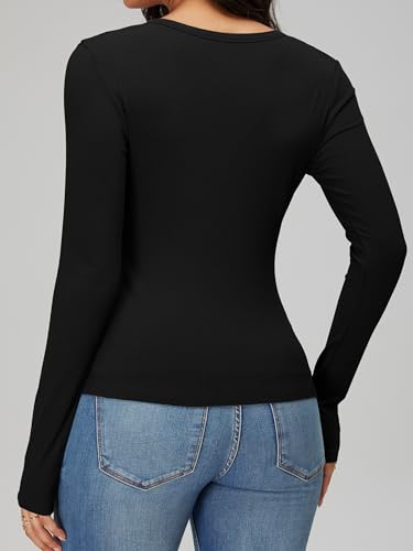 iGENJUN Women Long Sleeve V Neck Shirts for Women Business Casual Work Top Knit Slim Fit for Fall3