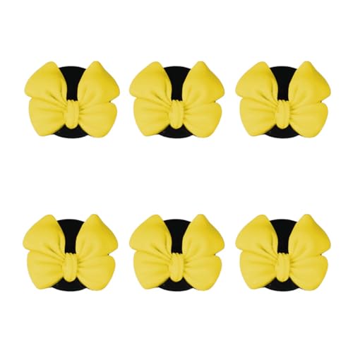 Image of 6PCS Bow Car Air Freshener Clips, Cute Air Conditioning Vent Clip, Aesthetic Car Interior Decoration Accessories, Automotive Dashboard Air Vent Trim Clip for Women Girl (Yellow)