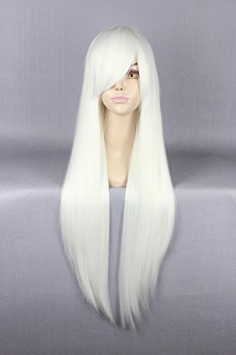 Preisvergleich Produktbild Ladieshair Cosplay Perücke weiß 70cm glatt