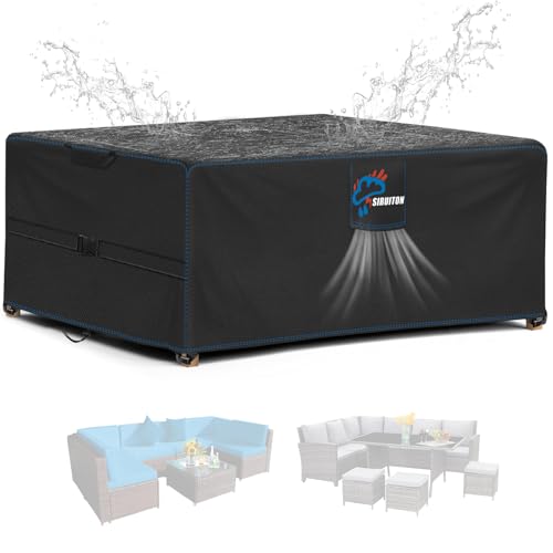 SIRUITON Abdeckung für Gartenmöbel Rechteckige SitzgarniturenWasserdicht...