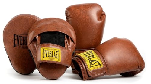 Gants de boxe cuir marron Everlast 1910 avec fermeture boucle