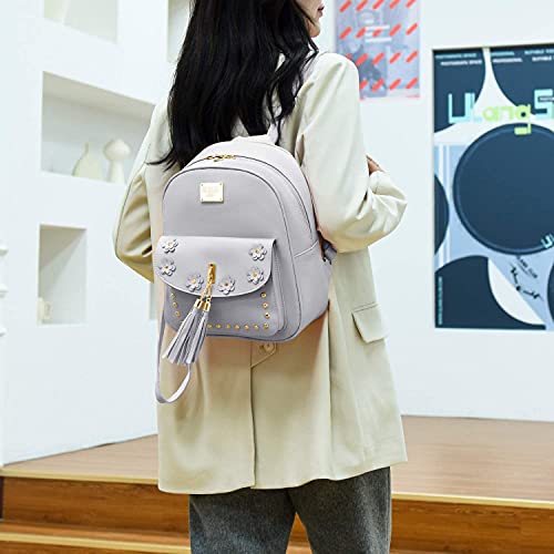 Image of floki Fashion Girls 3-PCS Fashion Cute Mini Leather Backpack sling & pouch set for Women