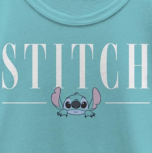 Image of Disney Girl's Lilo & Stitch White Script Face T-Shirt