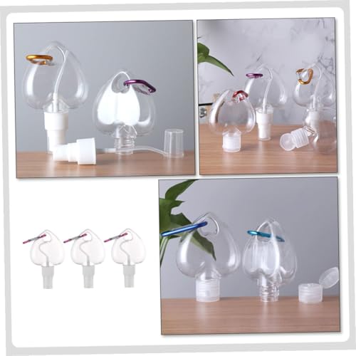 Didiseaon 3PCS Heart-shaped Travel Spray Bottles with Hooks Lightweight Multi-function Containers for Perfume Lotion Sunscreen and Cosmetic Liquid Storage Random Color