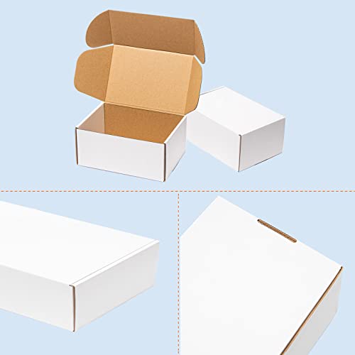 Wowxyz White Shipping Boxes 6X4X3 Inch 25 Pack - Corrugated Cardboard Box Mailers For Small Business thumb #3