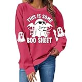 Photo Gallery felpa da donna per halloween, divertente, con scritta in lingua inglese "this is some boo" (lingua italiana non garantita), rosa acceso, l Photo Gallery felpa da donna per halloween, divertente, con scritta in lingua inglese "this is some boo" (lingua italiana non garantita), rosa acceso, l