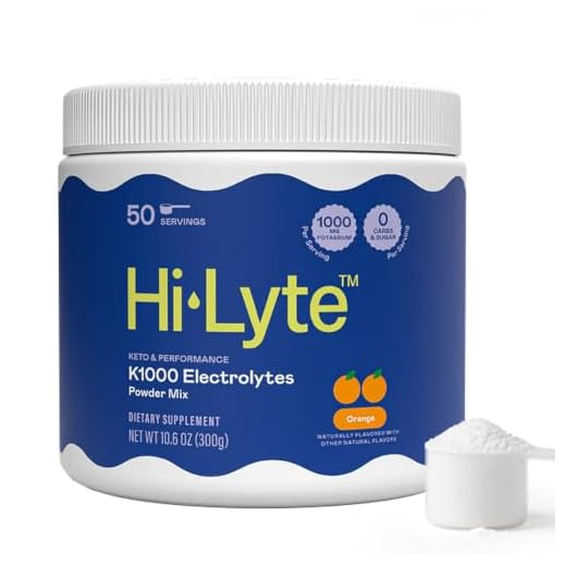 Keto K1000 Electrolyte Powder | Hydration Supplement Drink Mix | Boost Energy & Beat Leg Cramps | No Maltodextrin or Sugar | Orange, Lighter Stevia Taste | 50 Servings
