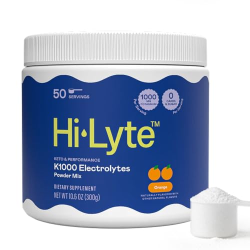 Hi-Lyte K1000 Electrolytes Powder Mix Orange Keto & Performance 50 Servings