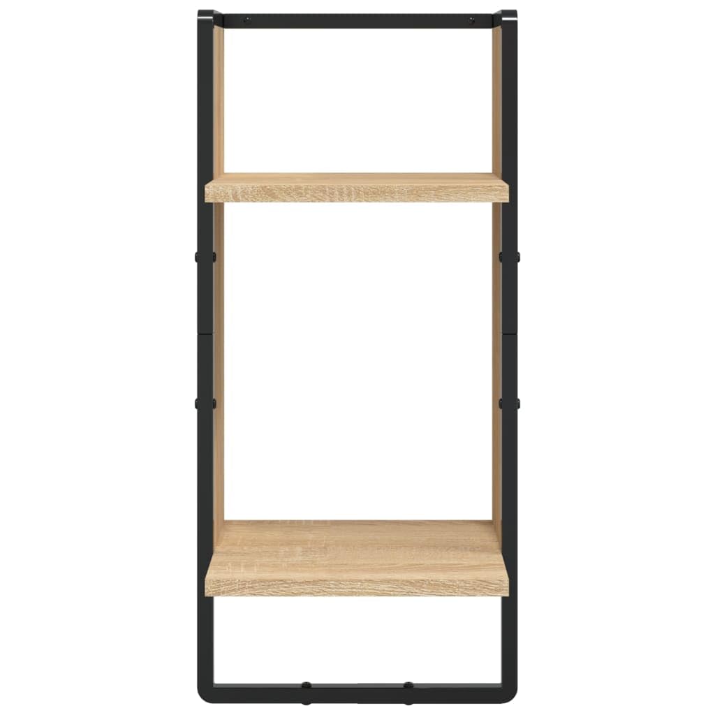 vidaXL Set Mensole Parete con Aste 4pz Rovere Sonoma Legno Multistrato