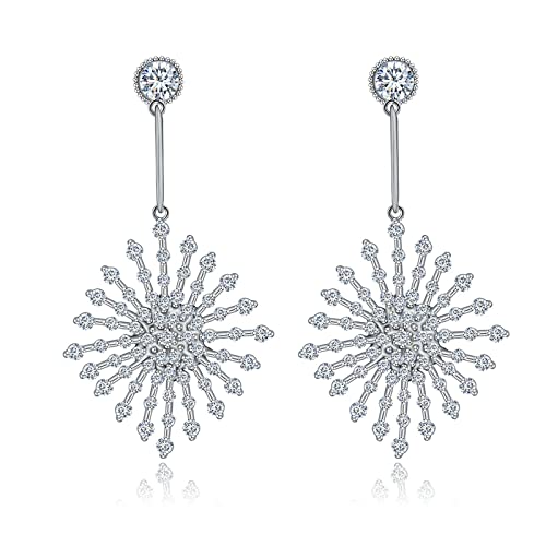 Boucles d'oreilles pendantes argent et oxydes de zirconium scintillants