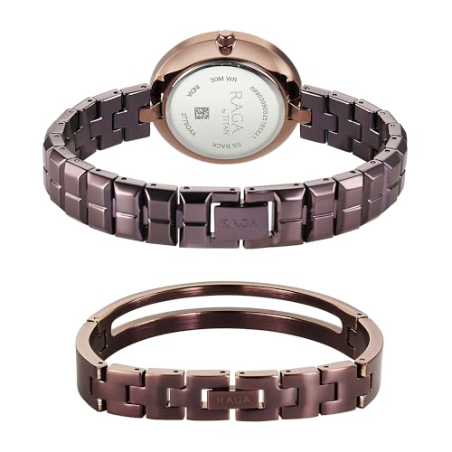 Image of Titan Raga Contempore Quartz Brown Round Dial Men's Watch | Brass Solid Link Strap Material | Watches for Man | Watches for Men Analog - 2775QM01F