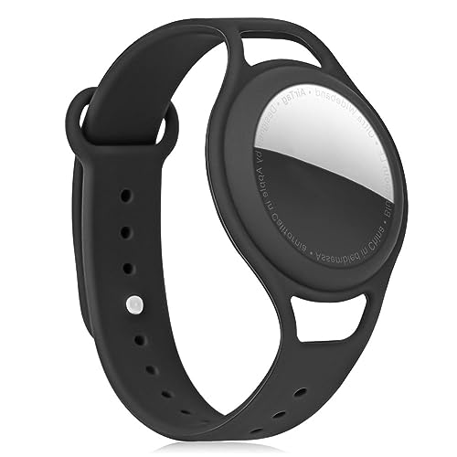 AXFEE Pulsera Compatible con Airtag, Pulsera de Silicona para Niños, Funda Protectora Ajustable Antipérdida, Pulsera para Niños Mayores para Airtag GPS Tracker (Airtag No Incluido)