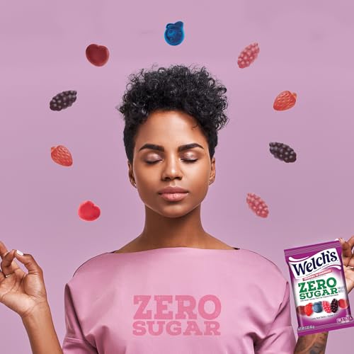 Welch's Zero Sugar Fruity Bites, Berries 'n Cherries Snack Pack, Gluten Free & Sugar Free Snacks, 3oz Snack Pack (Pack of 1)