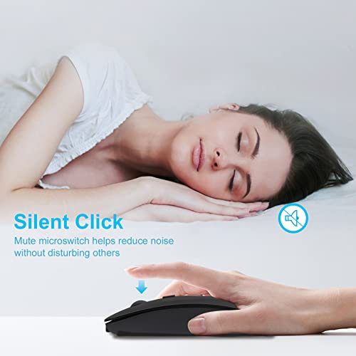 Image of Acer 21.5 Inch Full HD (1920 x 1080) IPS Ultra-Thin Zero Frame Computer Monitor (HDMI & VGA Port), SB220Q bi & AE Wish ANEWISH Bluetooth Mouse for Laptop /iPad /iPhone /Mac(iOS 13.1.2 and Above)