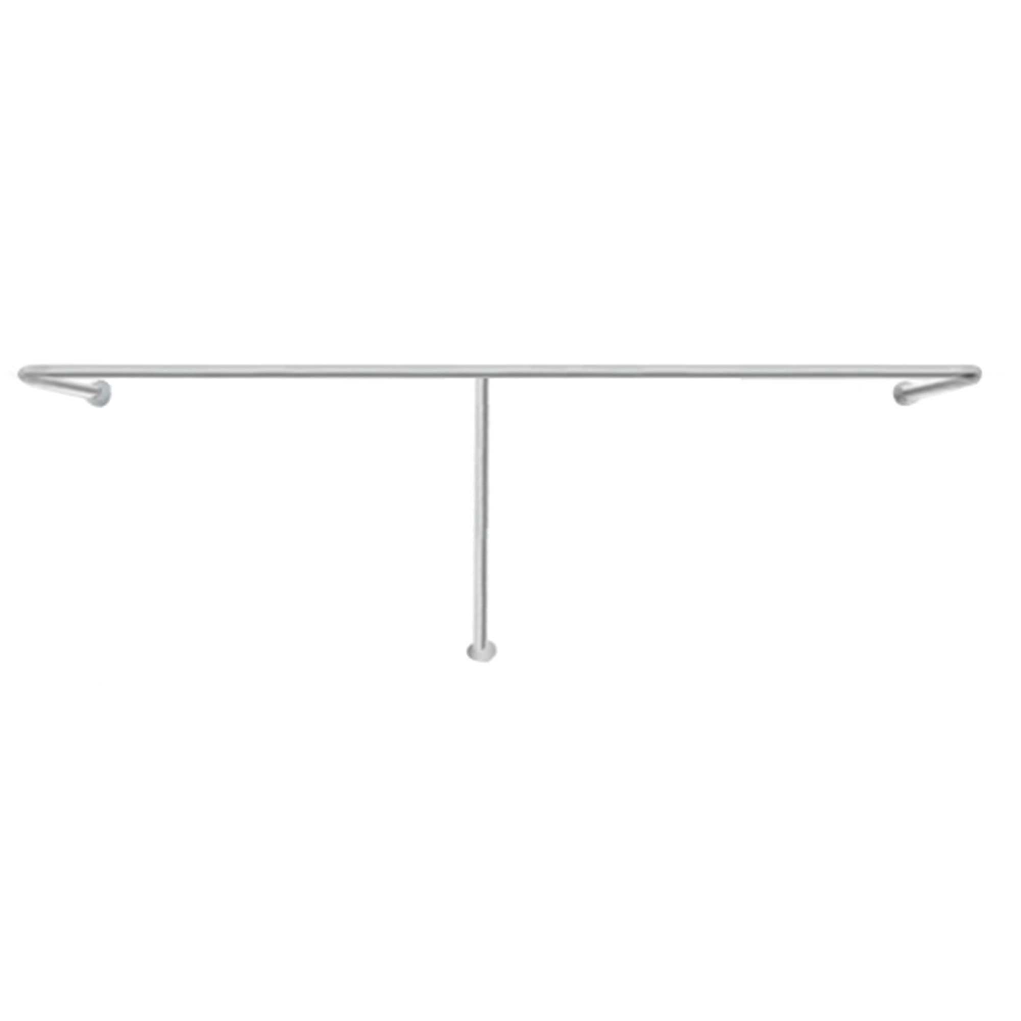 Porte-vêtements industriel mural robuste en métal argenté de 120 cm