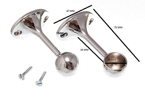 Support de barre de serviette 19mm résistant à l'humidité avec fixation stable x48 - 2