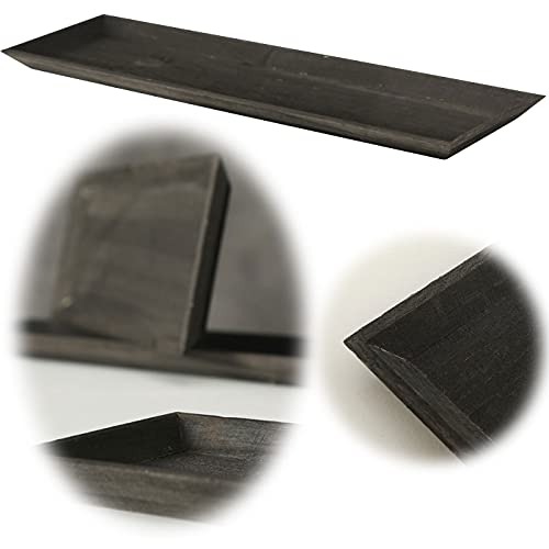 LS-LebenStil Holz Deko-Tablett Schwarz 55x16cm Serviertablett...