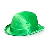 St. Patrick's Day Green Velour Derby Hat 10in