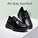 Men's Orthopedic Walking Shoes Dress Leather: Dress Genuine Leather Shoes, Cushioned Lace Up Oxford with Arch Support, EVA+Rubber Sole Fashion Sneakers for Flat Feet, Neuropathy Black Size 9.5