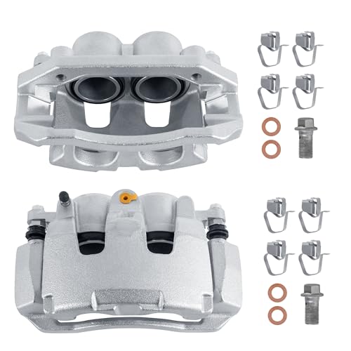 Image of 18B5055 18B5054 Front Disc Brake Calipers Compatible with 2011-18 Ram 1500 | 2PCS Front Driver & Passenger Side Calipers with Bracket Compatible with 07-09 Chrysler Aspen, Dodge Durango,2011-18 Ram 1500
