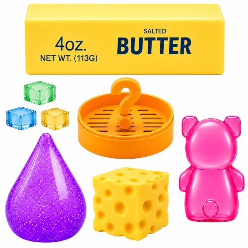 8 PCS Squishy Pack Cute Animal Butter Cheese Water Dough Bun & Jelly Dice. Soft Slow Rising Stress Relief Fidget Toys Gift Set