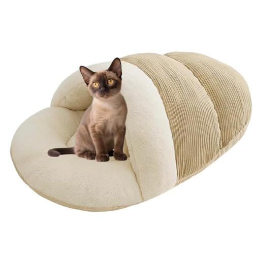 Lifetips バーミーズ Burmese ペットベッド 犬猫兼用 冬用 寝袋型 ふわふわ クッション 保温 防寒 洗える 小型犬 中型犬 室内 おしゃれ 北欧風 ソファ ハウス 快眠グッズ 抱っこ感覚 多頭飼い対応 寝具 抗菌 防臭 速乾 低アレルゲン