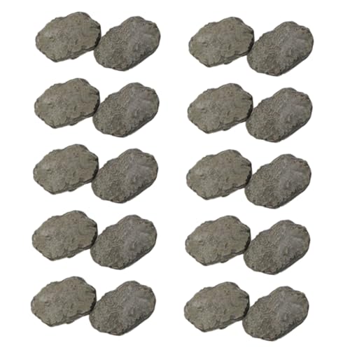 UKCOCO 20Pcs Miniature Stepping Stones for Fairy Garden Accessories DIY Bonsai Micro Landscape Resin Rock Decorations for Garden Pathways and Aquarium Ornaments