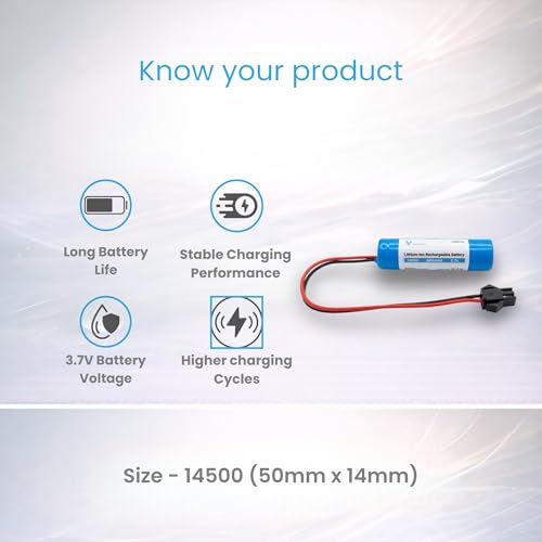 Image of 3.7V 18650 Lithium-Ion Rechargeable Battery for RC Toys & Electronics, JST 2-Pin Connector, Built-in Protection Circuit (600MAH)