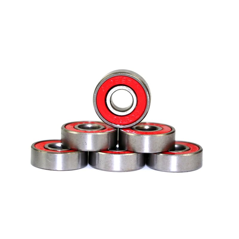 Pro Skateboard Bearings 8-Pack - Fingerboard Bearings, 608RS Ball Bearings for Skateboard Ultra Smooth & Quiet Ride | Fits Skateboard, in-line Skates, Longboard, Roller Skates, Fidget Spinner