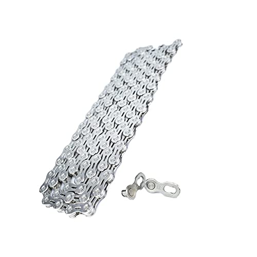 VG SPORTS 6/7/8/9/10/11 Speed Bike Chains,Half Hollow/Full Hollow Lightweight Bicycle Chains for Road Bike/MTB/BMX,Silver/Gold/Titanium/Rainbow 116 Links with Missing Link - Thumbnail 2